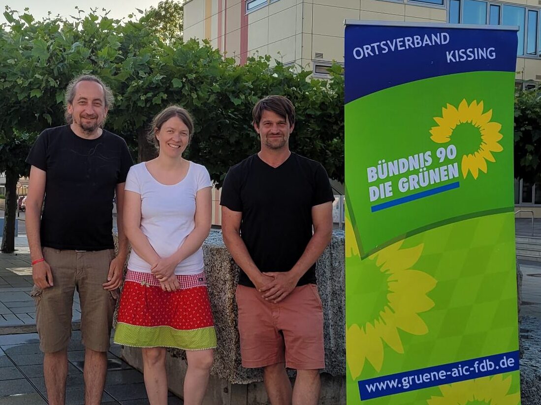 Der neue Vorstand der Kissinger GRÜNEN. v.l.n.r Dr. Marcus Kaiser, Michaela Biermayer, Dominik Gebhard