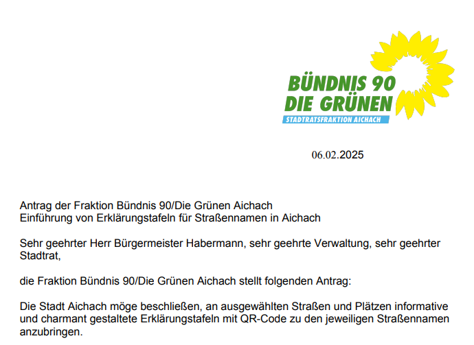 Antrag: Erklärtafeln für Straßennamen