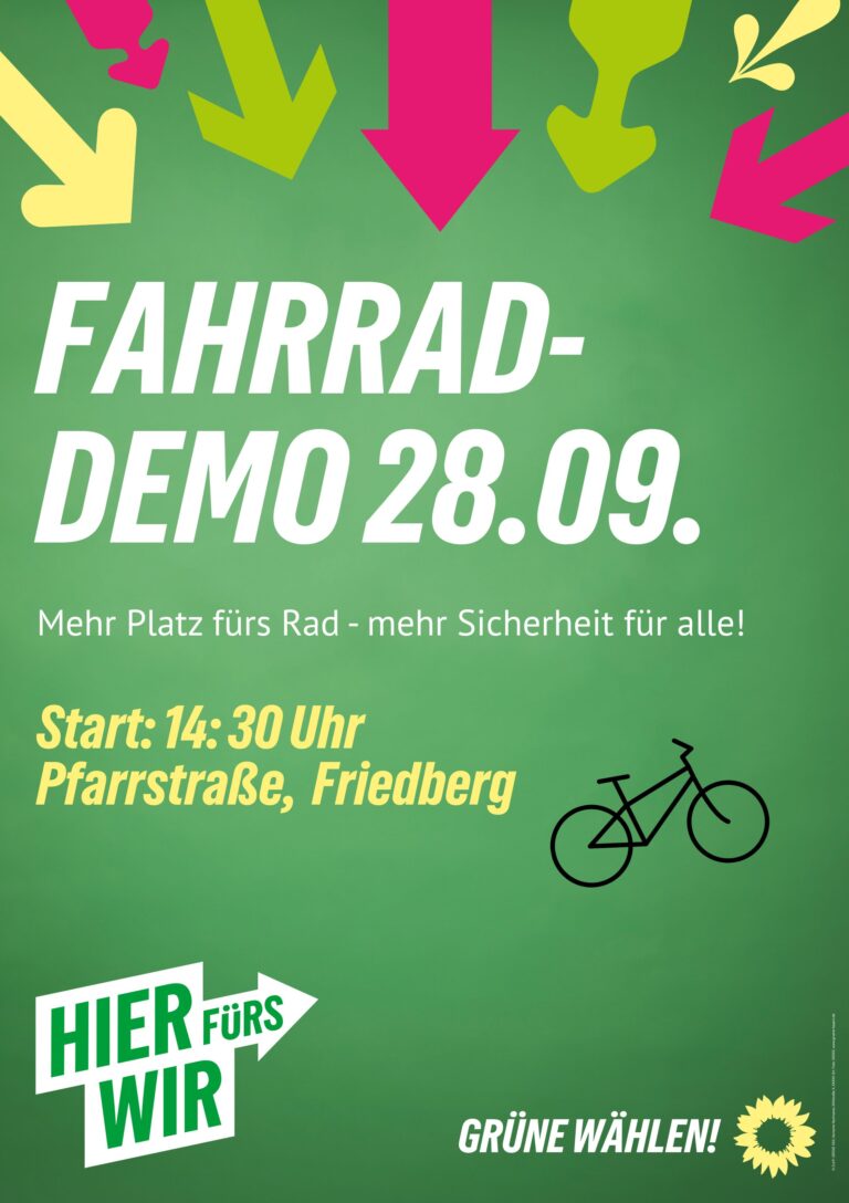 Fahrraddemo in Friedberg – für bessere Wege für alle