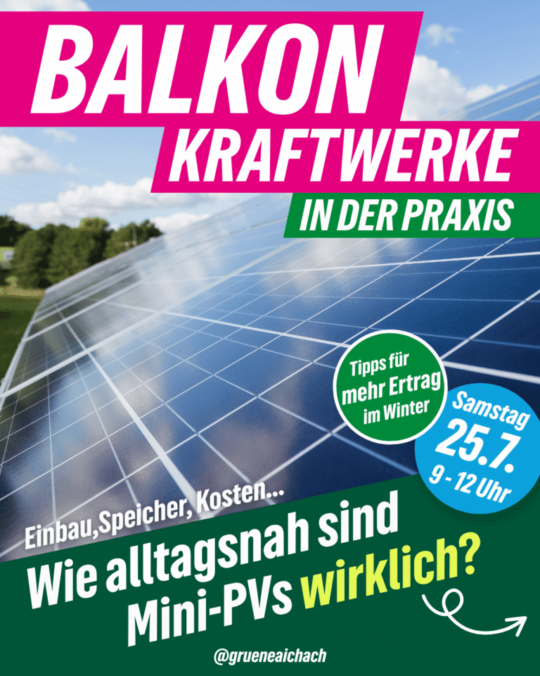 Balkonkraftwerke in der Praxis – Infostand in Aichach