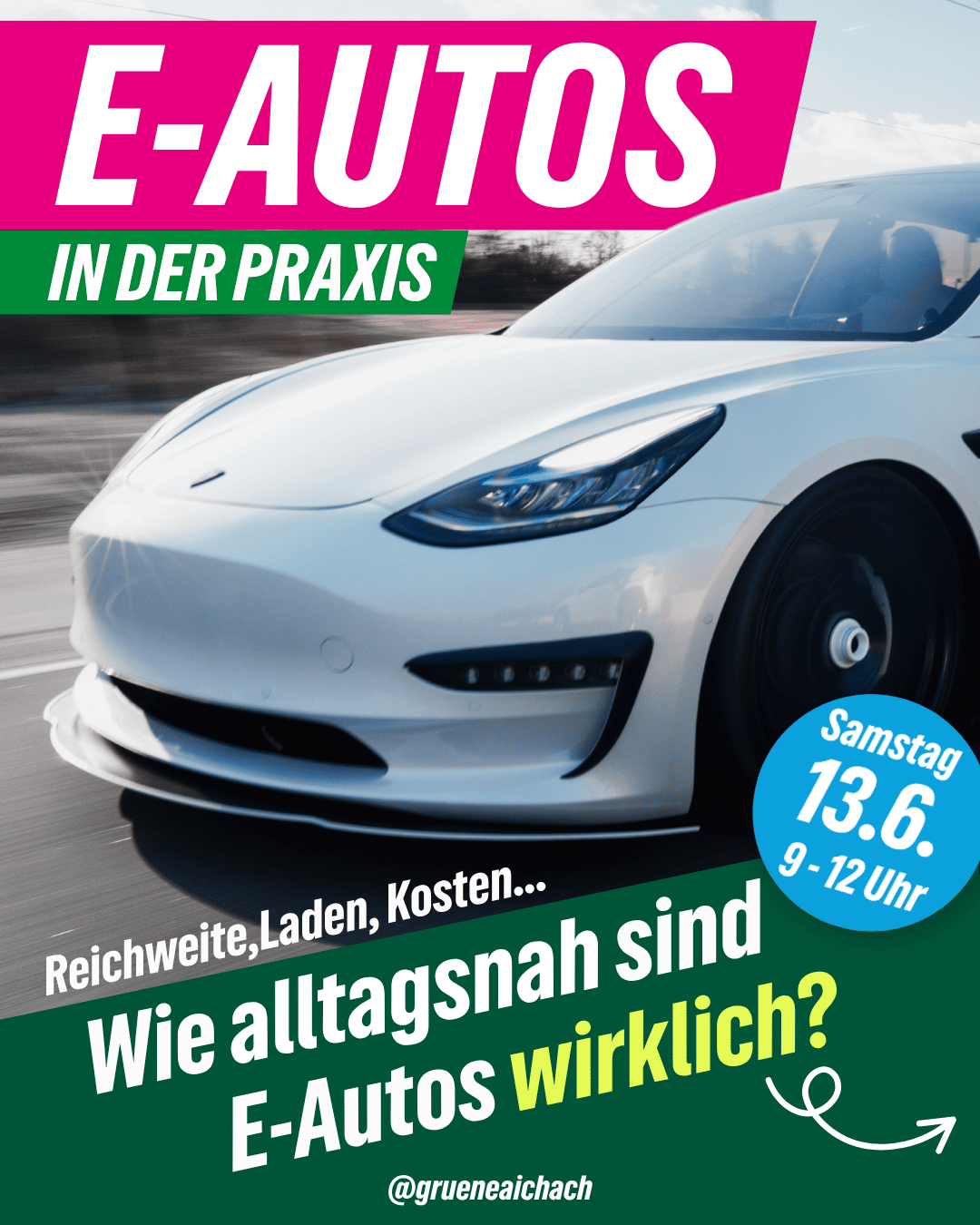 Die Grünen Aichach Infostand E-Autos