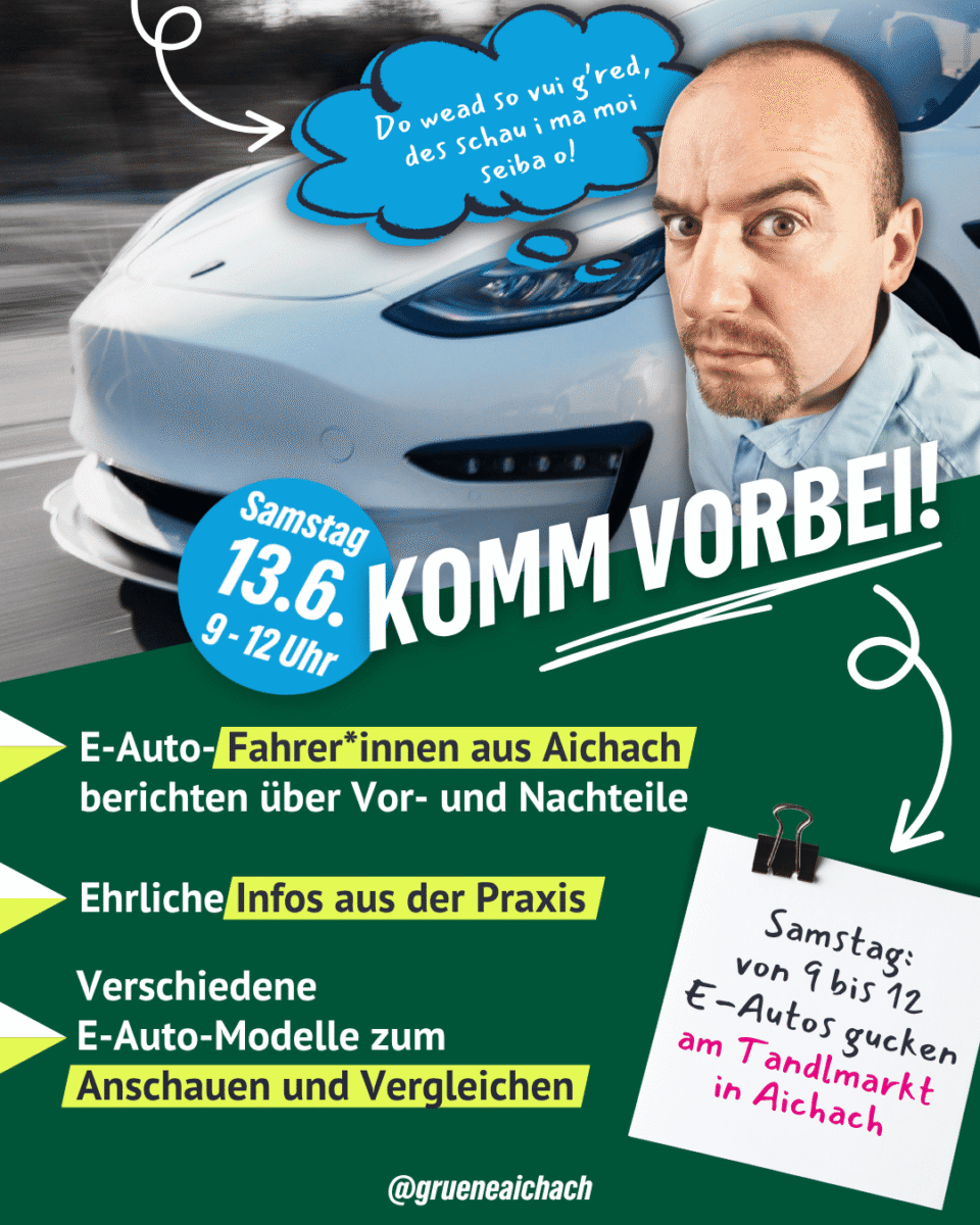 Bündnis 90/Die Grünen Aichach Infostand E-Mobilität in Aichach