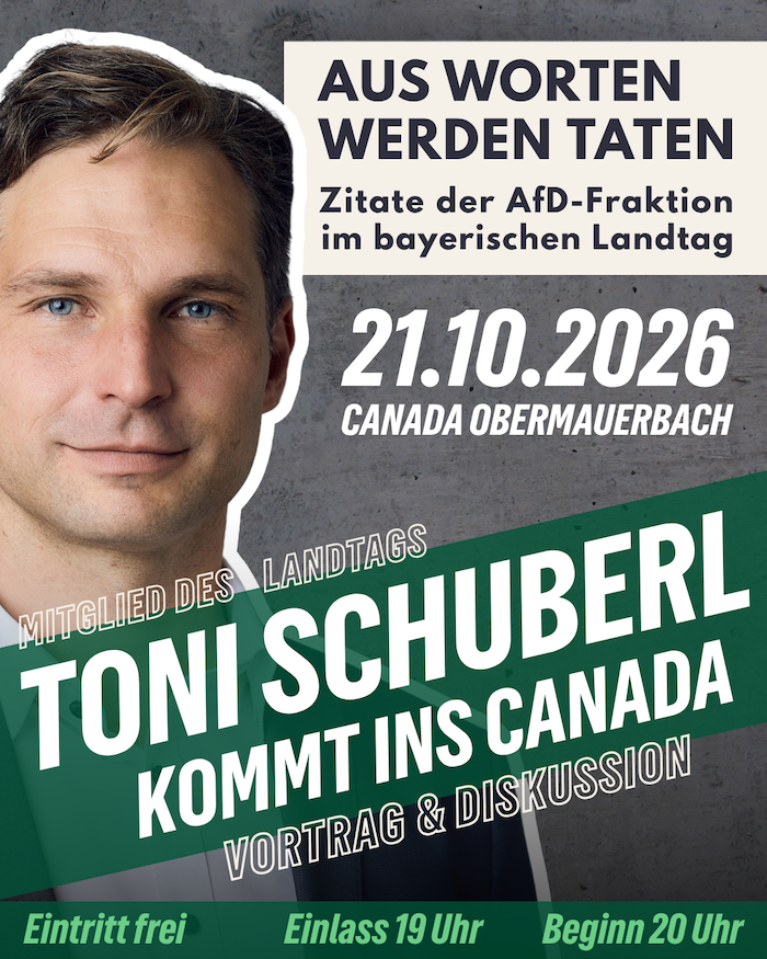 Toni Schuberl Terminankündigung